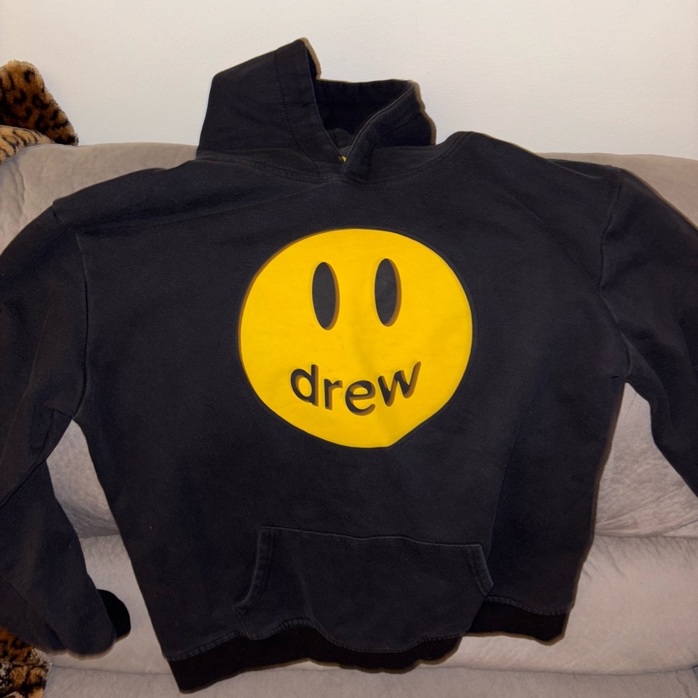 Black Hoodie with Yellow Smiley Logo